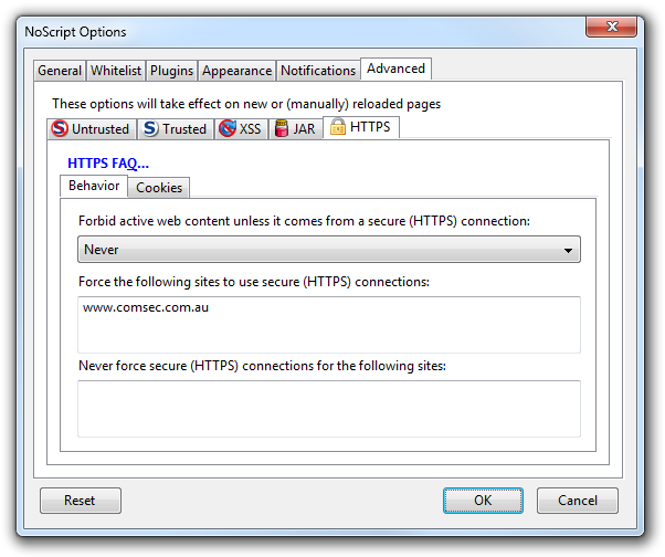 Updated NoScript HTTPS options
