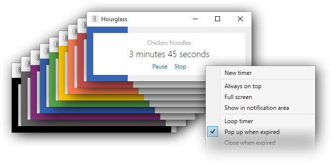 Hourglass - The simple countdown timer for Windows.