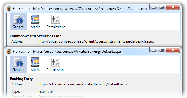 CommSec frames