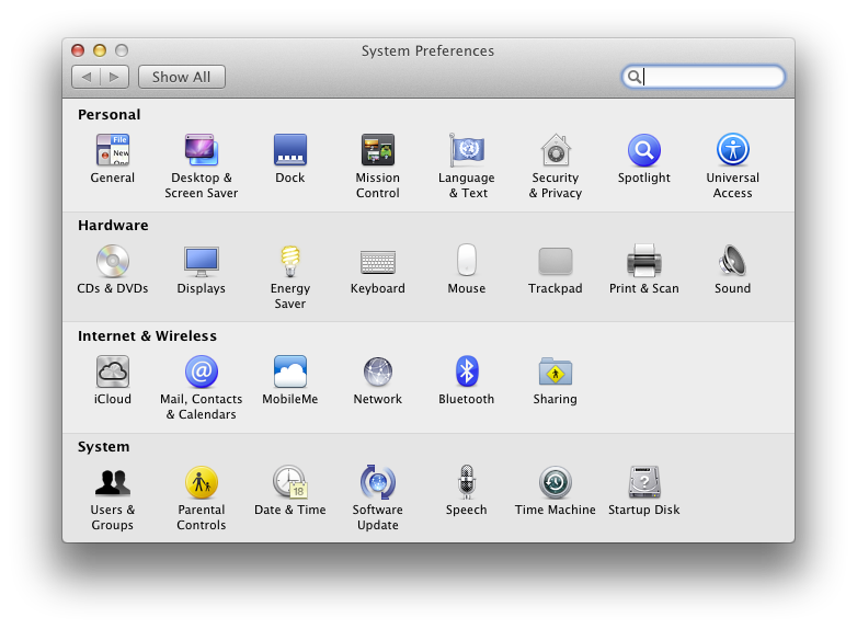 System Preferences